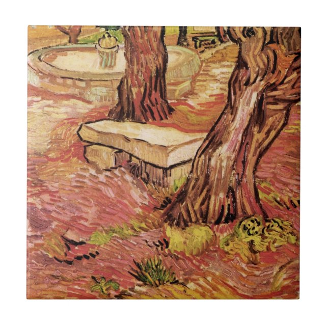 Carreau Banc de pierre Van Gogh en Jardin, Hôpital St Paul (Devant)