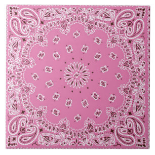 Carreau Bandanna rose de la rétro les années 70 hippie 60s