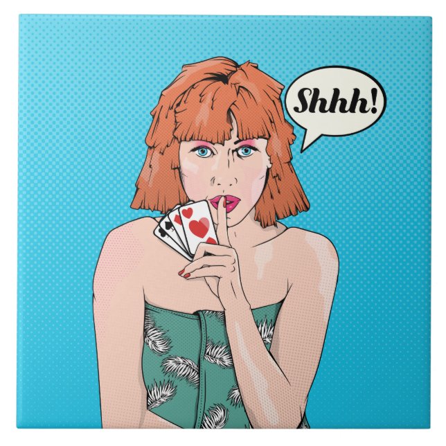 Carreau Bande dessinée style poker triche (Devant)