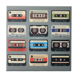 Carreau Bandes de cassettes rétro 80s