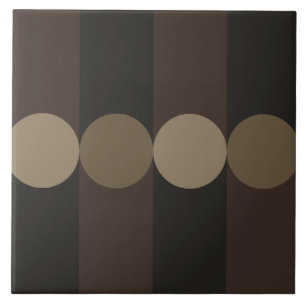 Carreau Bandes de géométrie rétro Cercles d'or noir