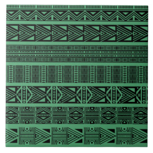 Carreau Bandes de Motifs modernes en noir et vert