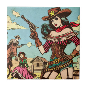 Carreau Bandes dessinées vintage mignonne