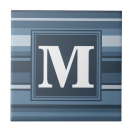 Carreau Bandes gris monogramme