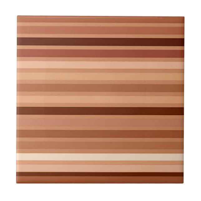 Carreau Bandes mélangées, Brown, Tan et Crème (Devant)
