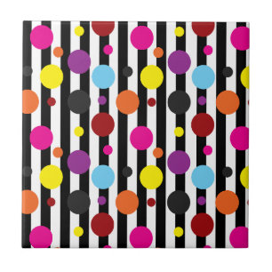 Carreau Bandes Pois colorées