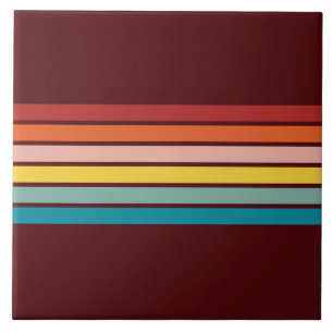 Carreau Bandes rétro Colorée les années 70 80s Design