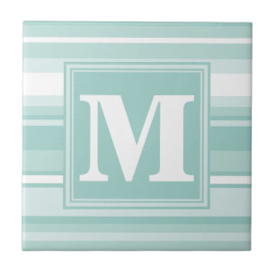 Carreau Bandes vertes de menthe monogramme