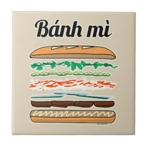 Carreau Banh Mi sandwich vietnamien baguette de pain franç