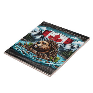 Carreau Barrage canadien de l'immeuble Beaver dans un pays
