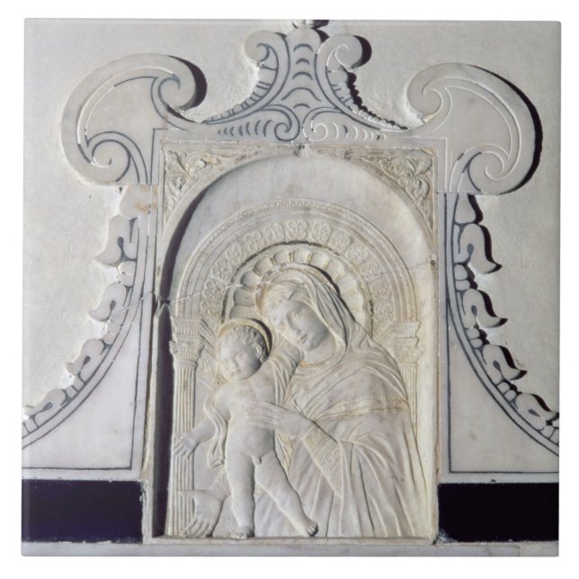 Carreau Bas-soulagement de Madonna et d'un enfant (marbre) (Devant)