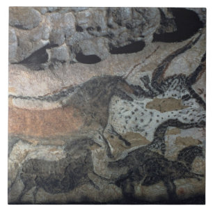 Carreau Basculez la peinture d'un taureau et des chevaux,