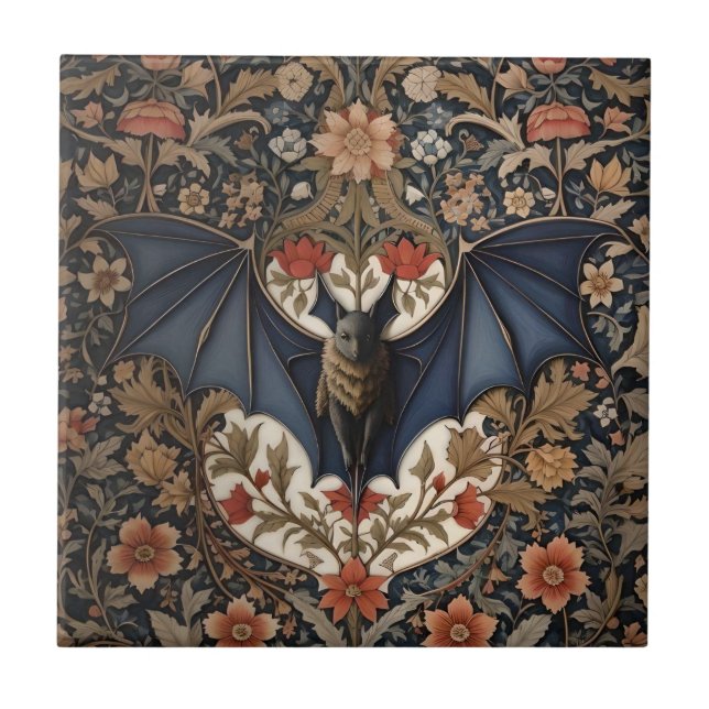 Carreau Bateau volant - Moderne William Morris Floral (Devant)