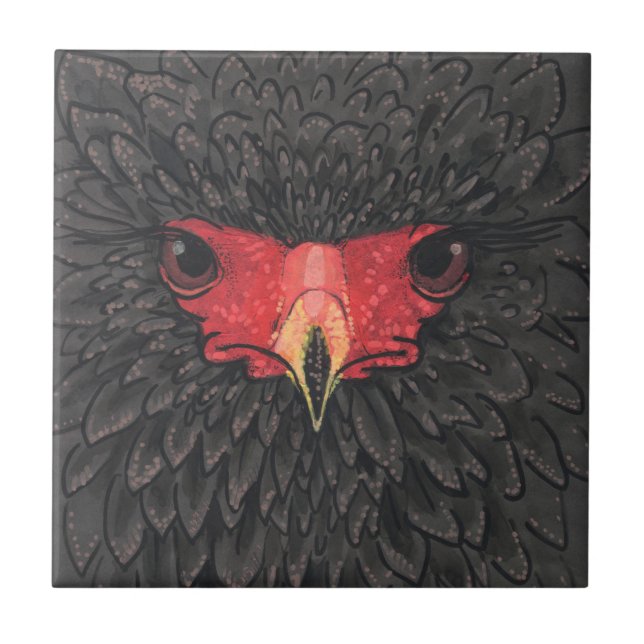 Carreau Bateleur Eagle African Bird Portrait Papier Collag (Devant)