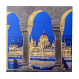 Carreau Bâtiment du Parlement hongrois au crépuscule