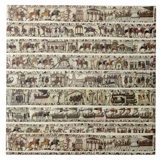 Carreau BAYEUX TAPESTRY 1066 Bataille d'Hastings (Devant)