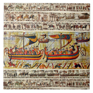 CARREAU BAYEUX TAPESTRY 1066 NAVIRES VIKING