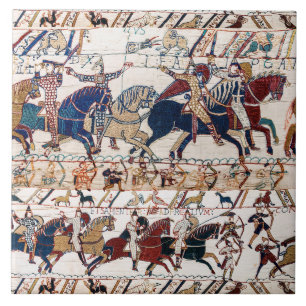 CARREAU BAYEUX TAPESTRY 1066 NORMAN KNIGHTS AND ARCHERS