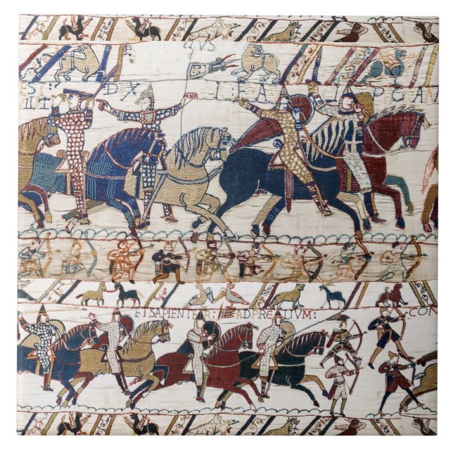 CARREAU BAYEUX TAPESTRY 1066 NORMAN KNIGHTS AND ARCHERS (Devant)