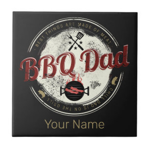 Carreau BBQ Papa Grill Vintage ou Barbecue Pour Fête des p