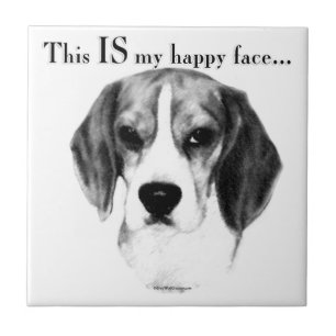 Carreau Beagle Joyeux Visage; Joyeux Beagle; Beagle grinch