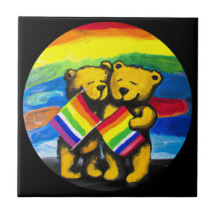 Carreau Bears Love Couple LGBT Arc-en-ciel
