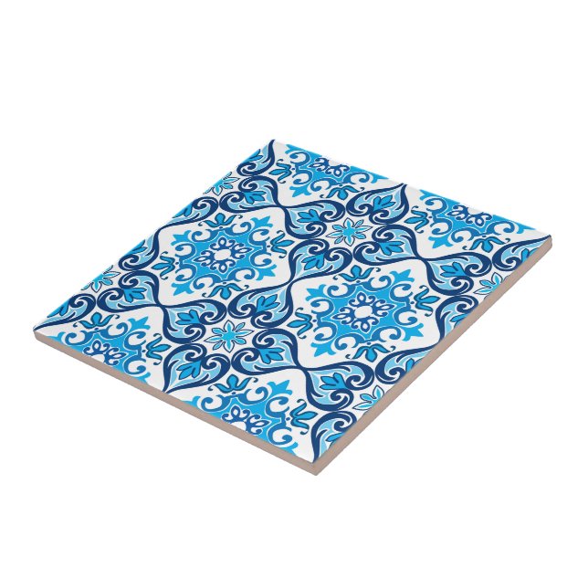 Carreau 💙 🤍 Beau bleu - blanc Azulejos X,  (Côté)