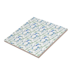 Carreau Beau cornfleurs d'aquarelle