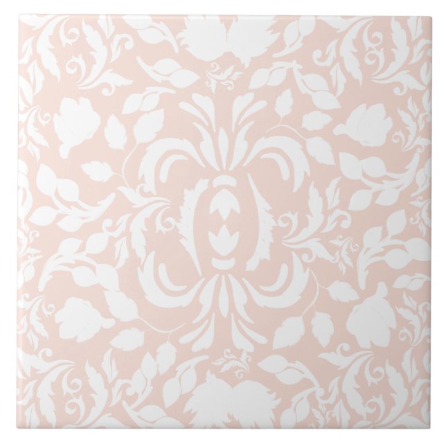 Carreau Beau décor de cuisine William Morris blanc rose (Devant)