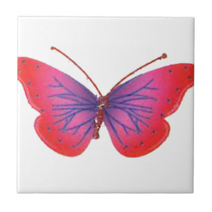 Carreau Beau papillon rouge Extraordinaire rose et violet