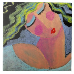 Carreau Beau portrait abstrait d'une femme