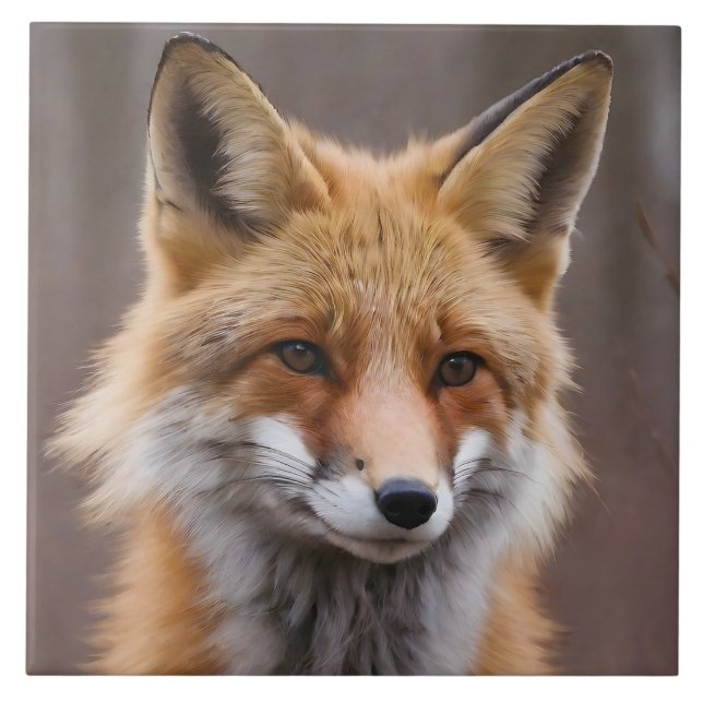 Carreau Beau portrait de Renard Rouge en Wilderness 4a (Devant)