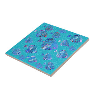 Carreau Beaux Poissons Carrelage en céramique bleu Turquoi