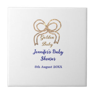 Carreau Bébé d'or arc bleu royal baby shower