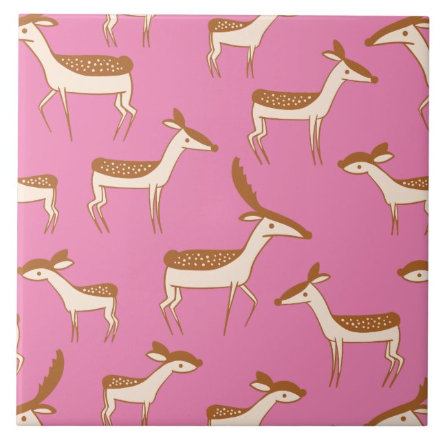 Carreau Bébé mignon cerf et famille (Devant)