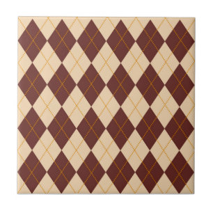 Carreau Beige Brown Automne Jacquard d'automne Diamant Mot