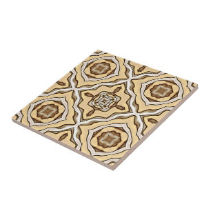 Carreau Beige Tan Brown Taupe Ivory Ethnic Tribe Art