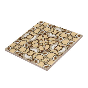 Carreau Beige Tan Brown Taupe Ivory Ethnic Tribe Art