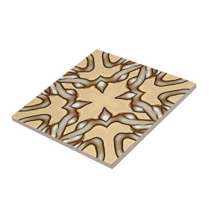 Carreau Beige Tan Brown Taupe Ivory Ethnic Tribe Art