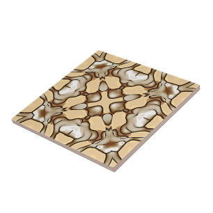 Carreau Beige Tan Brown Taupe Ivory Ethnic Tribe Art