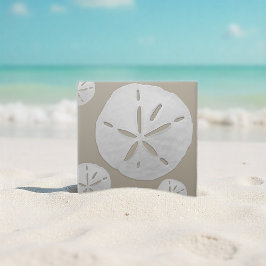 Carreau Beige & White Tropical Beach Sand Dollar