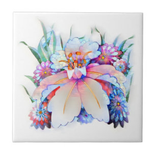 Carreau Belle aquarelle Fleurs Carrelage en céramique