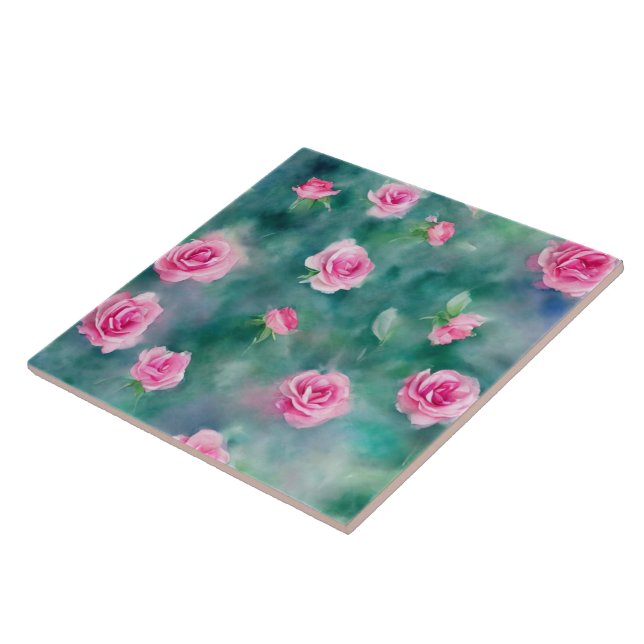 Carreau Belle Aquarelle Populaire Collection Roses Roses R (Côté)