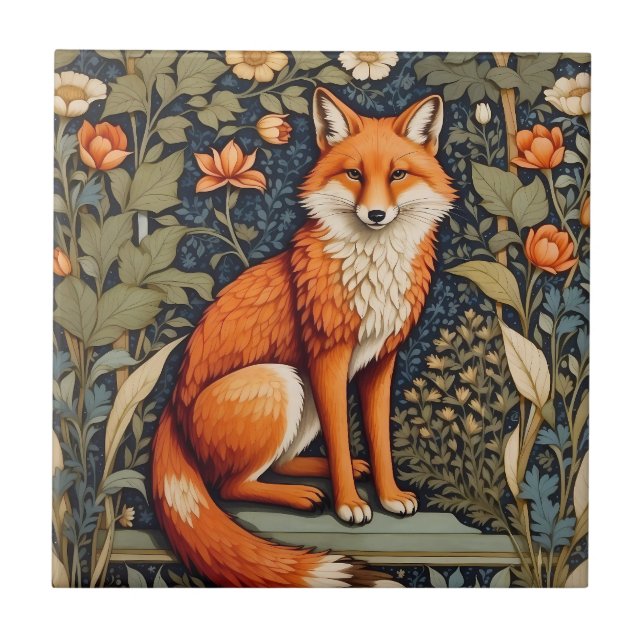 Carreau Belle assise Red Fox William Morris Inspiré (Devant)