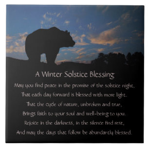 Carreau Belle bénédiction du solstice d'hiver avec ours
