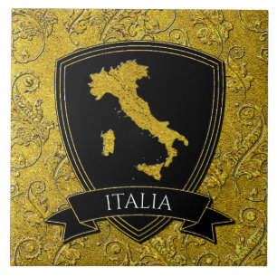 Carreau Belle carte ornée d'Italie