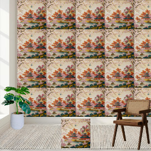 Carreau Belle Chinoiserie Florale Inspiré Asiatique Carrel