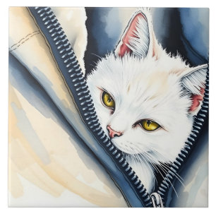Carreau Belle collection de chats d'aquarelle moderne mign