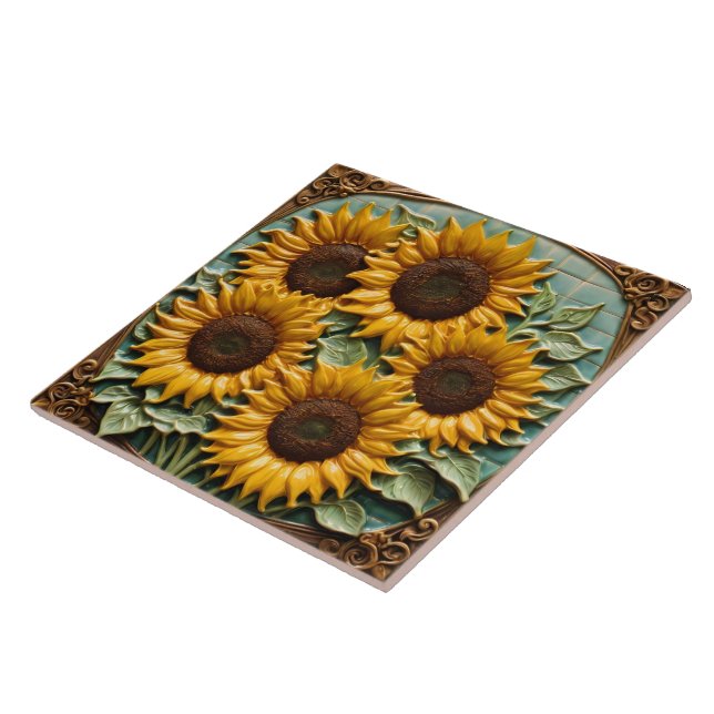 Carreau Belle collection populaire de tournesols (Côté)