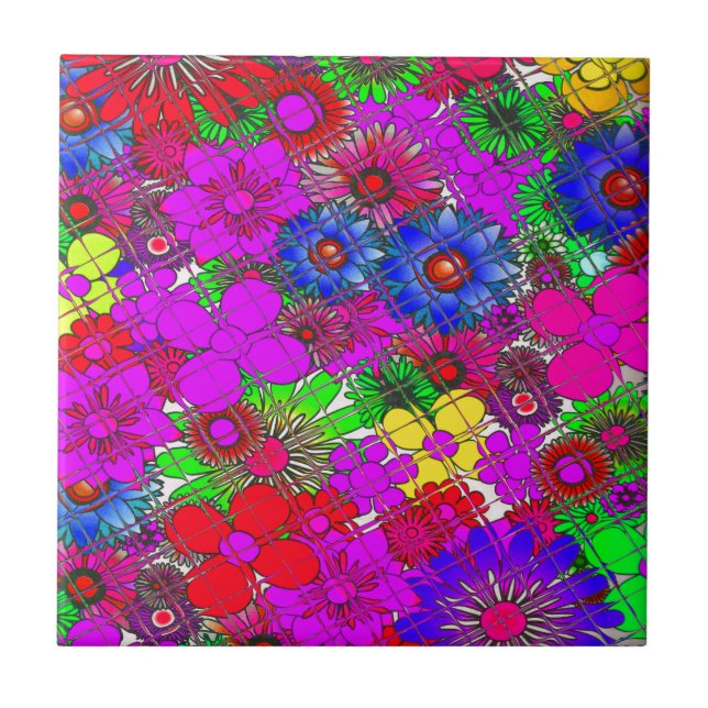 Carreau Belle couleur Extraordinaire motif floral design (Devant)